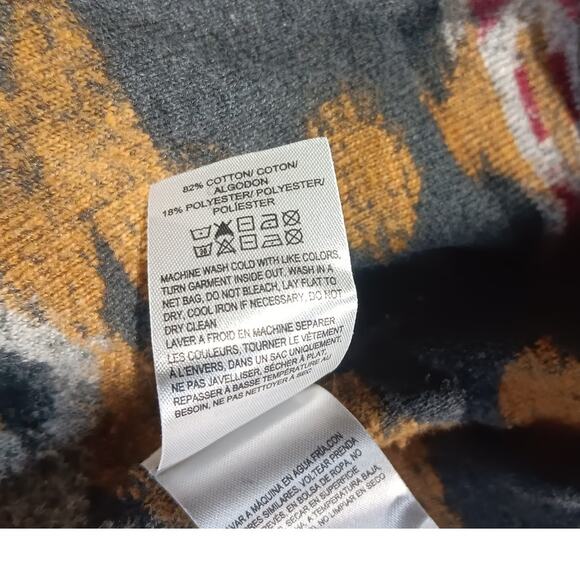 Lucky Brand Aztec Open Front Cardigan Sweater M Gray Boho Southwestern - Picture 5 of 6